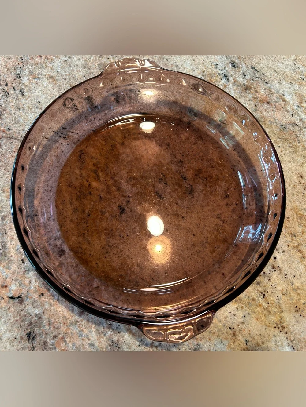 Pyrex #229 Amethyst Cranberry Fluted Pie Dish  2”D Scalloped Edge Petite Handles
